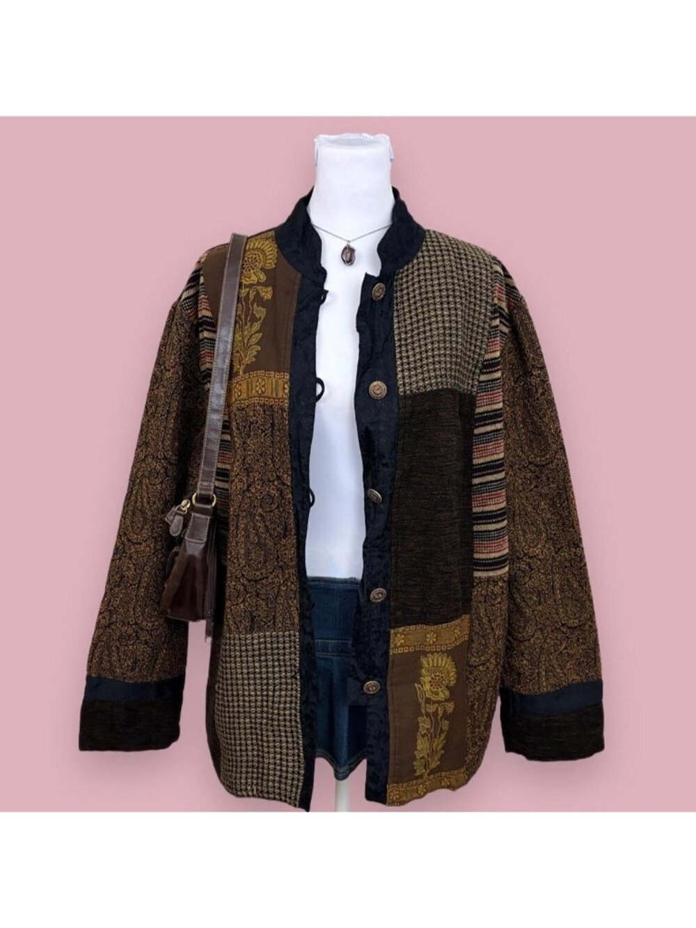 90s patchwork boho jacket